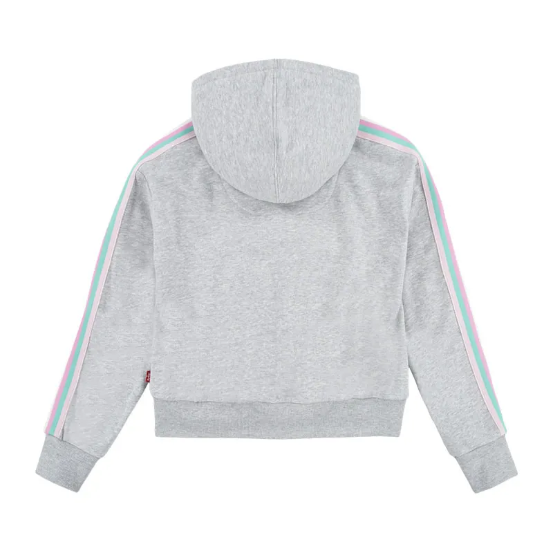 Sweat à capuche cintré - Gris chiné-1