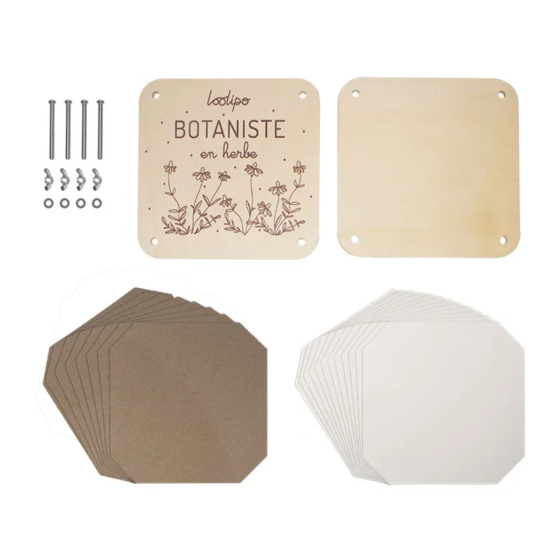 Kit Presse à fleurs bois 25pcs - 6+-2