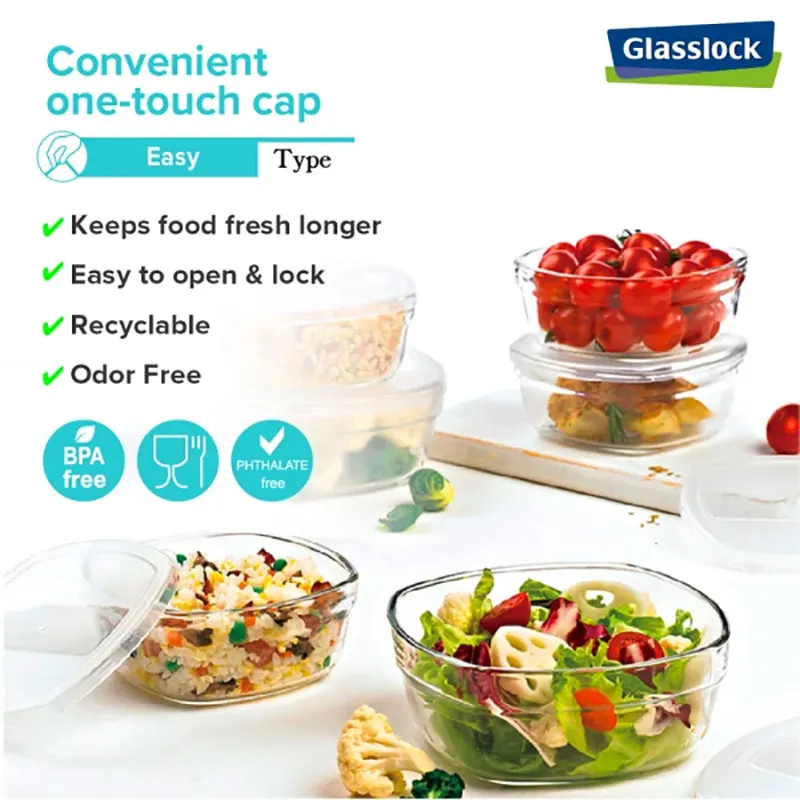Récipient rond avec couvercle 1200ml - Transparent-3