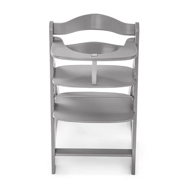 Chaise haute Alpha+ Grise + Tablette + Coussin d'assise - 0m+-5