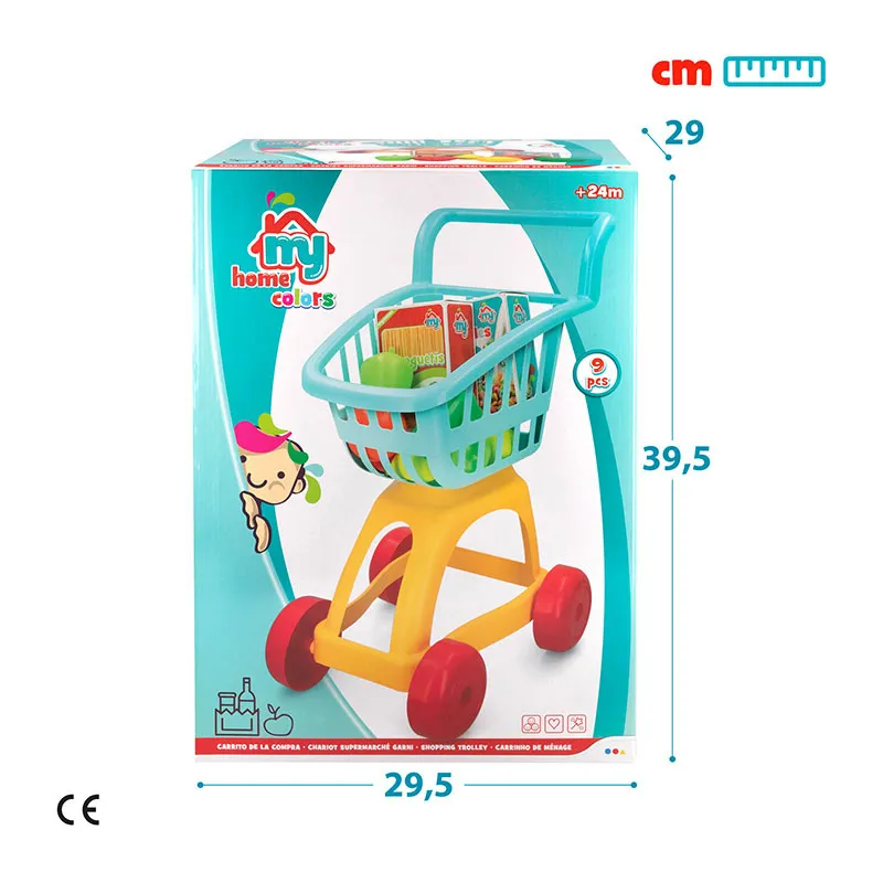 Chariot de supermarché & aliments 9pcs - 24m+-6