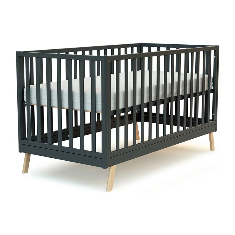 Lit bébé évolutif Confort Gris/Hêtre - 70x140cm-3