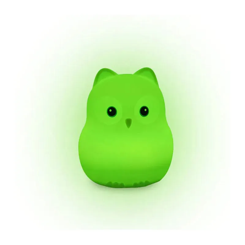 Veilleuse silicone USB Chouette 8 couleurs - 10x12cm-2