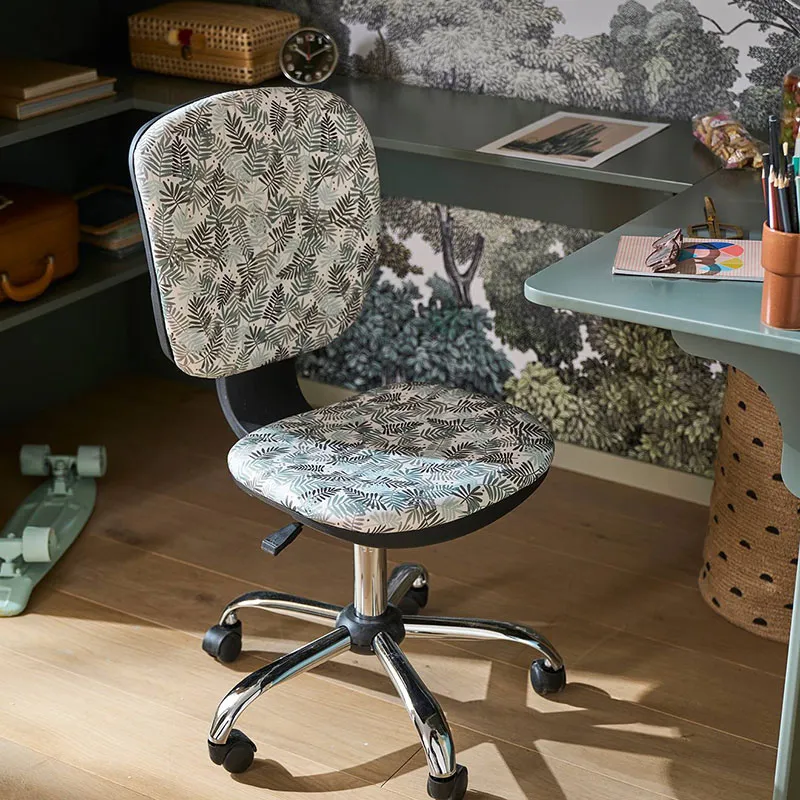 Chaise de bureau à roulettes Palmiers Vert - 81 à 91x42x38cm-1