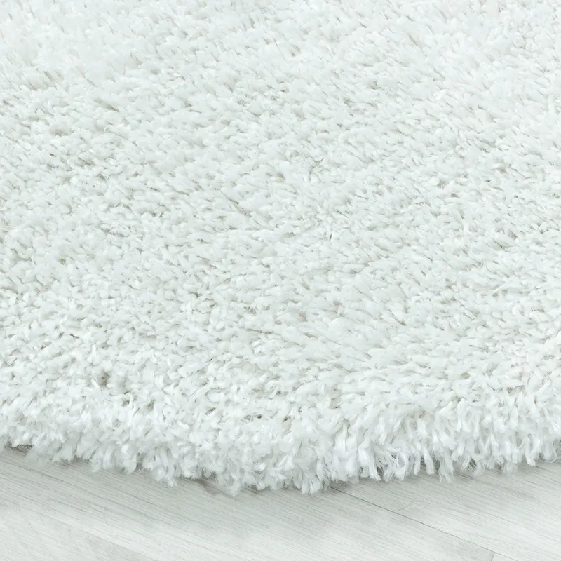 Tapis rond Fluffy Blanc - Plusieurs dim. dispos-3