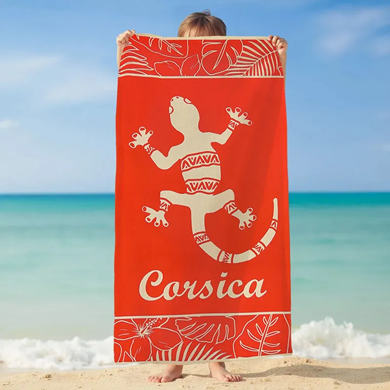 Serviette de plage enfant Tuara Orange - 70x140cm-3