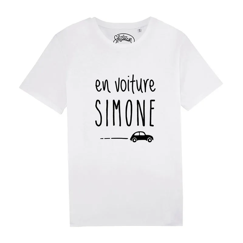 T-shirt Homme En voiture Simone BIO - Blanc-0