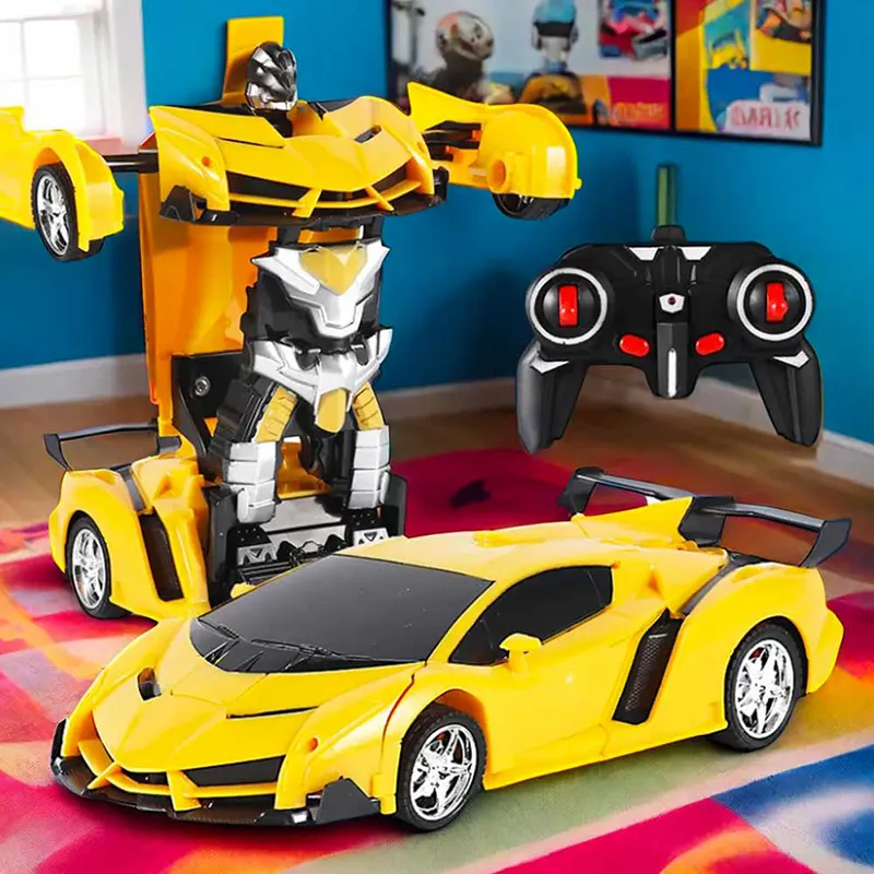 Voiture télécommandée 2en1 transformable lumineuse - 6+-7