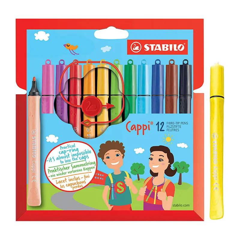 Feutres de coloriage Cappi + 1 lacet - 12pcs-0