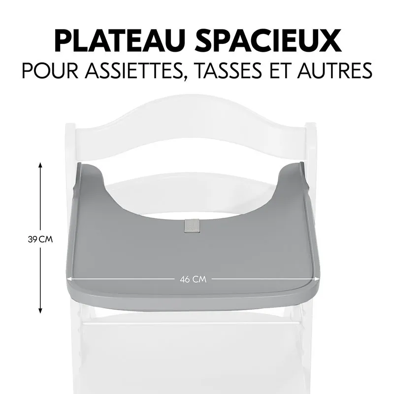 Tablette en bois pour Chaise haute - Gris-5