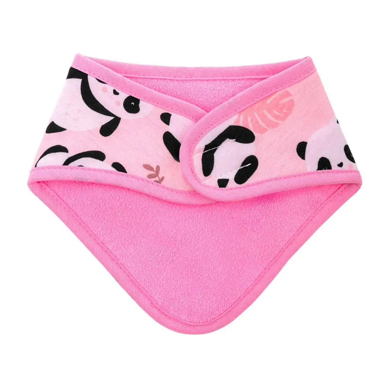 Bavoir bandana Coton - Rose Panda-3