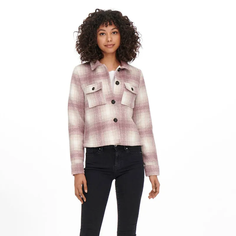 Veste à carreaux Lou - Rose/Marron | Pumice Stone Rose Brown-3