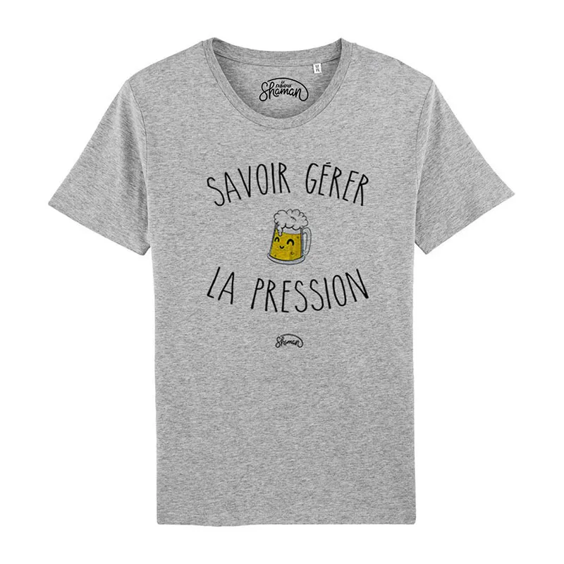 T-shirt Homme La pression BIO - Gris chiné-0