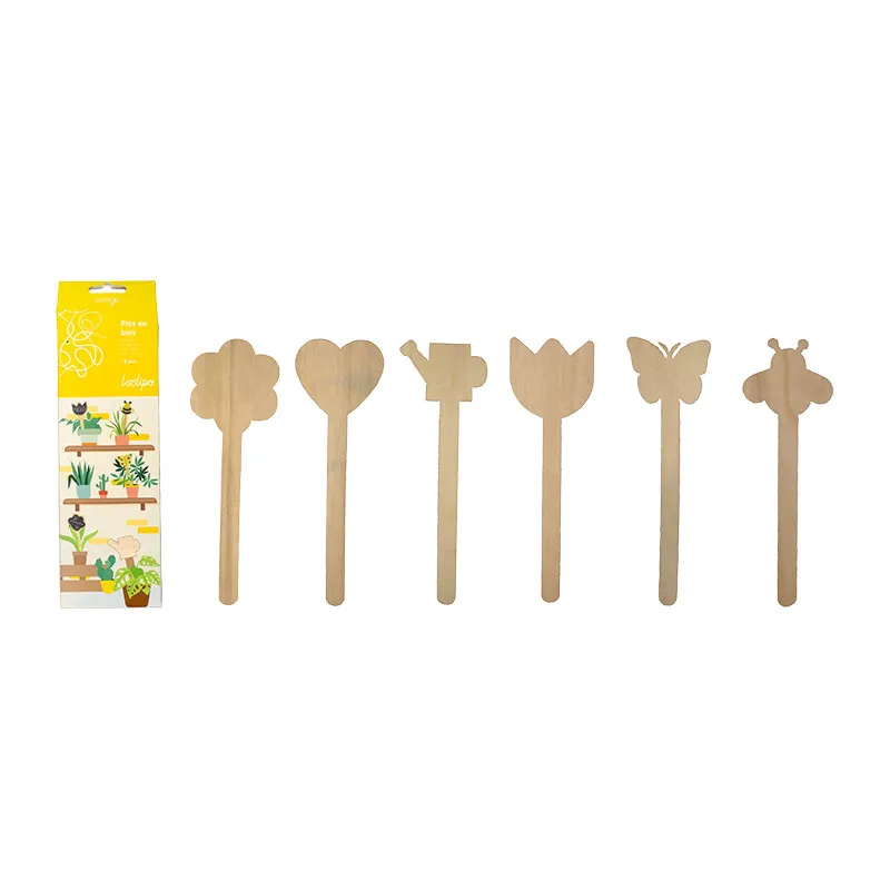 Pics à fleurs en bois à décorer Printemps 12pcs - 3+-0