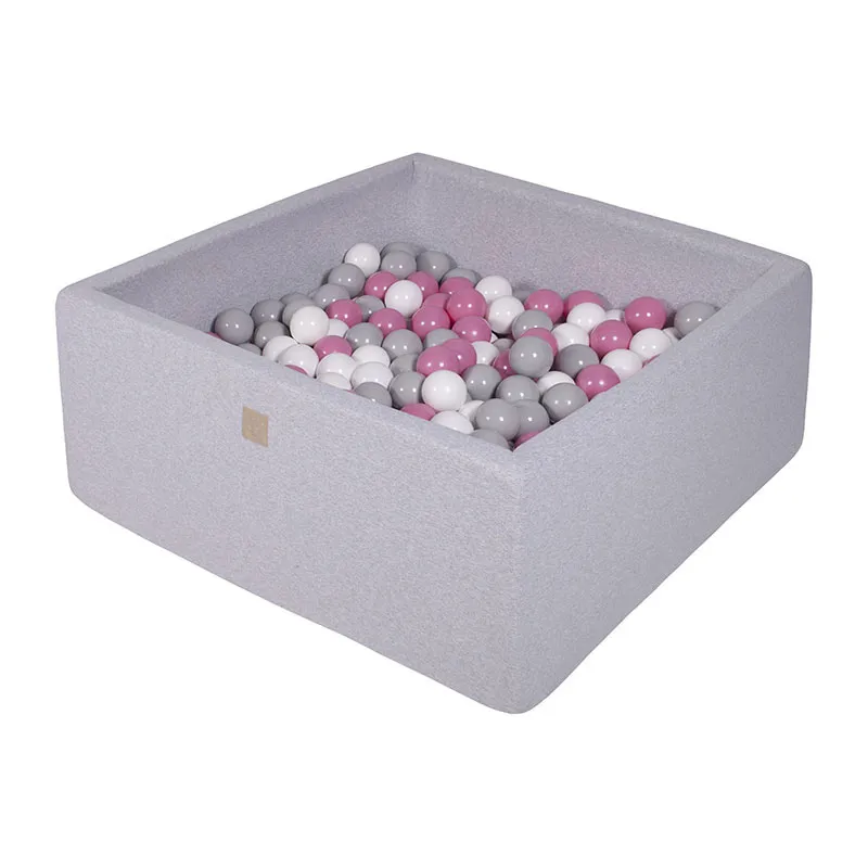 Piscine à balles Gris Rose/Blanc 200pcs - 90x90x40cm-0