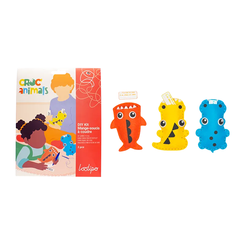 Kit DIY Couture Croc' Animals feutrine 3pcs - 5+-0