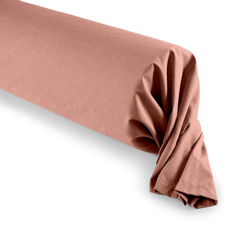 Taie de Traversin Coton Vieux rose - 45x185cm-0