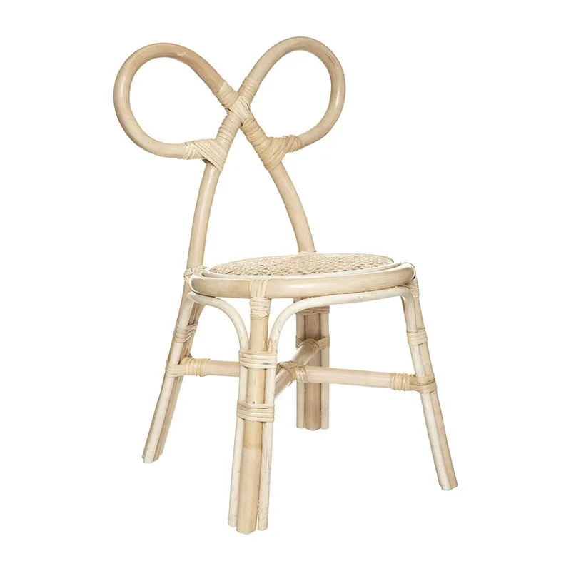 Chaise rotin beige - 36x32x60cm-0