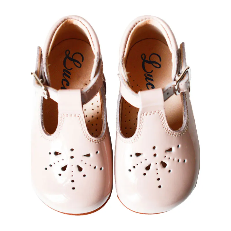 Chaussures Bottillons Salomé bébé à boucle Aloïs - Cuir vernis Rose Nude-0
