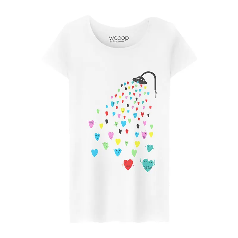 T-shirt Femme Love shower BIO - Blanc-0