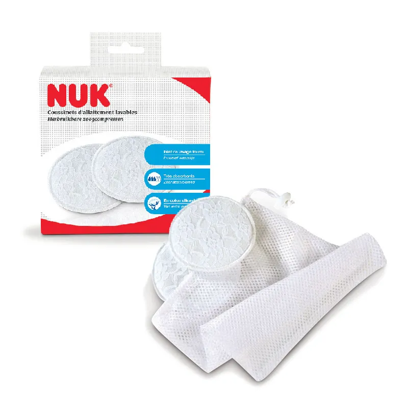 6 Coussinets d'allaitement lavables - Blanc-4