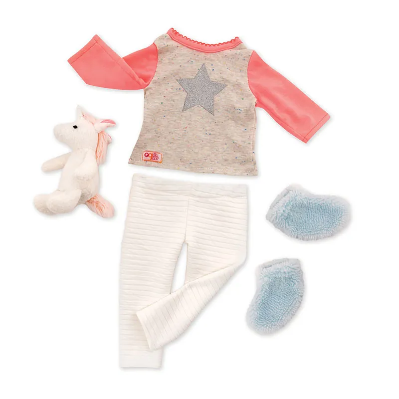 Tenue Pyjama Licorne - Poupée 46cm-0
