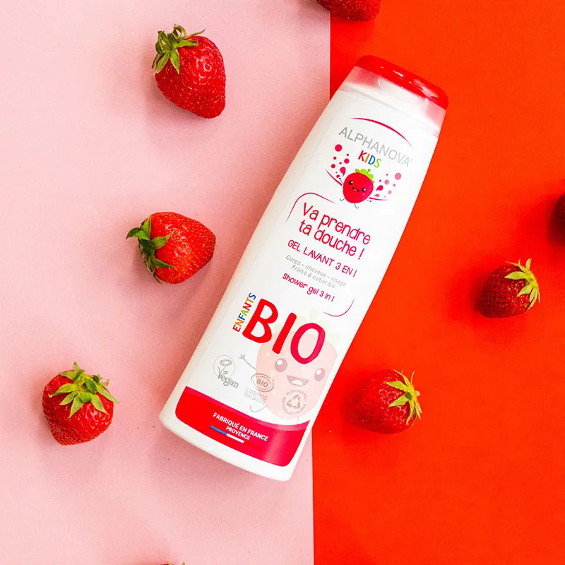 2 Gels lavants 3en1 Kids BIO Fraise Va prendre ta douche - 2x250ml-3