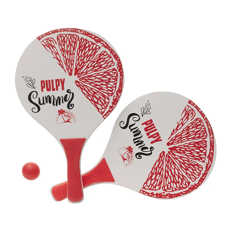 Raquettes de plage Bois + Balles Aléat. - 2pcs-3