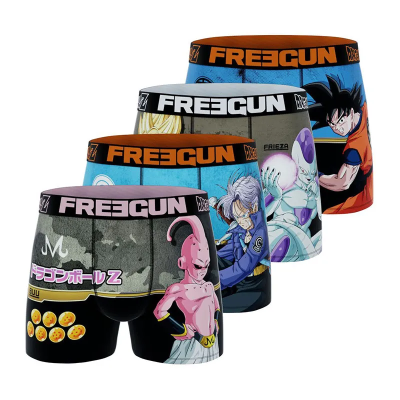 4 boxers homme Dragon Ball Z - Bleu/Rose/Noir/Orange-0