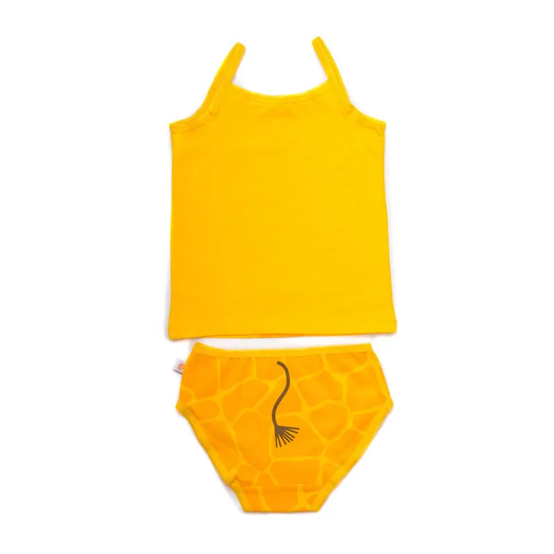 Ensemble Débardeur-culotte Coton BIO Fille Girafe Jaune-1