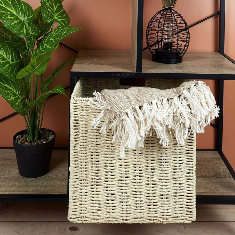 Cube de rangement pliable Marron - 30x30x30cm-1