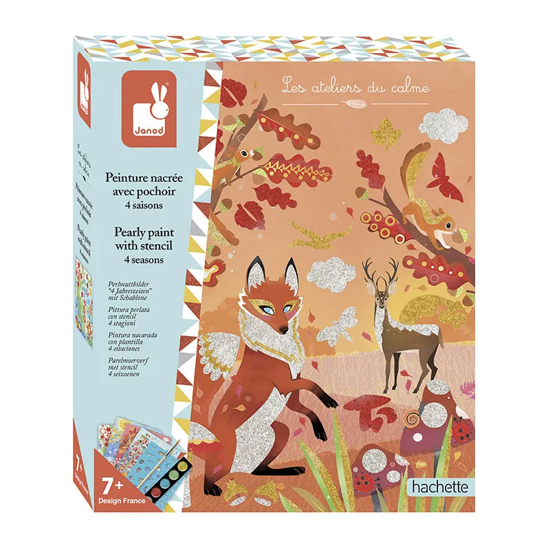 Kit créatif Peinture nacrée avec pochoir 4 saisons - 7+-0