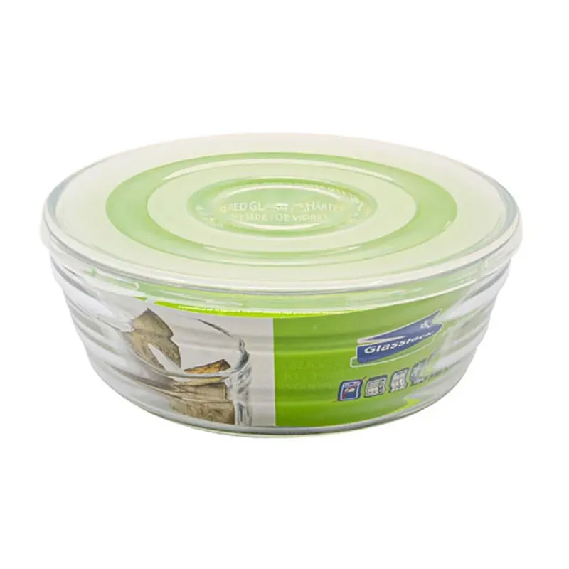 Récipient rond avec couvercle 1200ml - Transparent-0