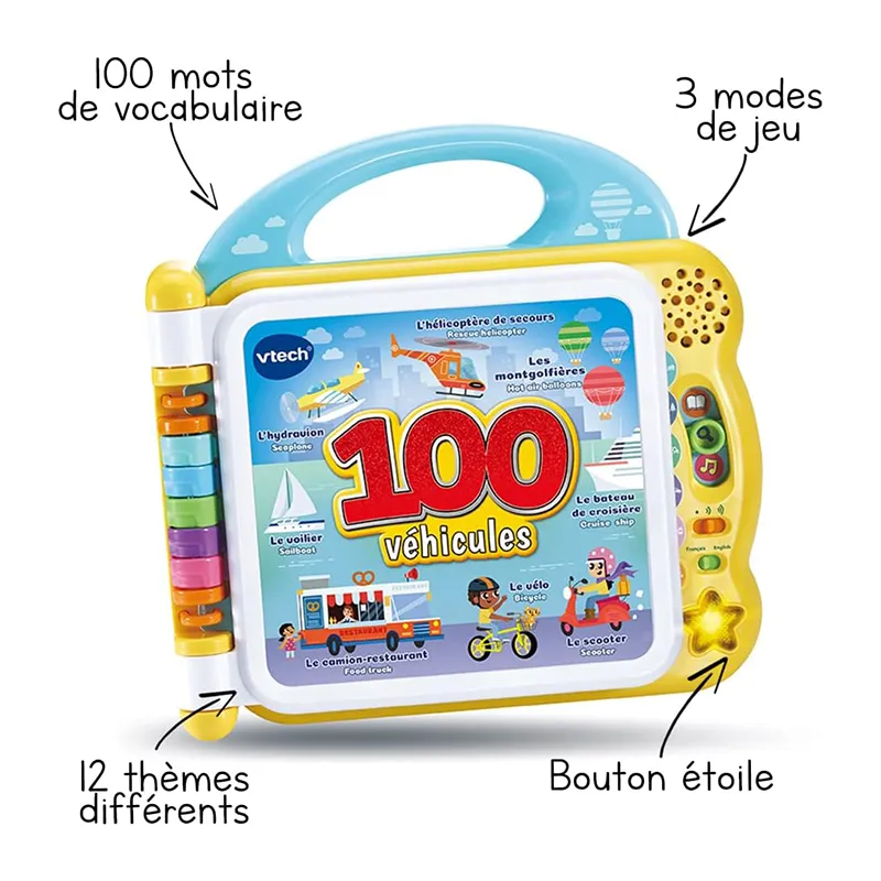 Mon imagier bilingue 100 véhicules - 18m+-1