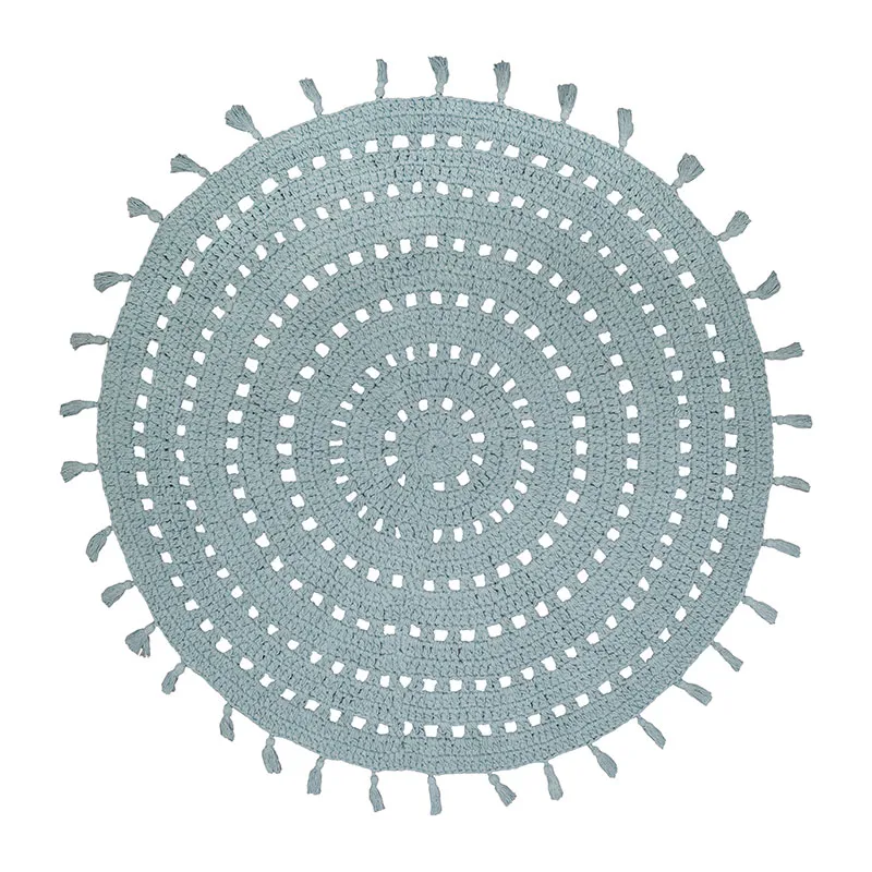 Tapis Coton Nila Vert pâle - ø120cm-0