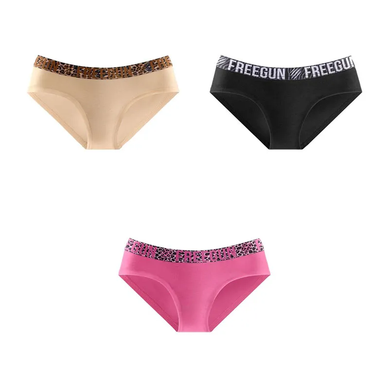 3 culottes femme en coton Bestial - Noir/Rose/Beige/Marron-1