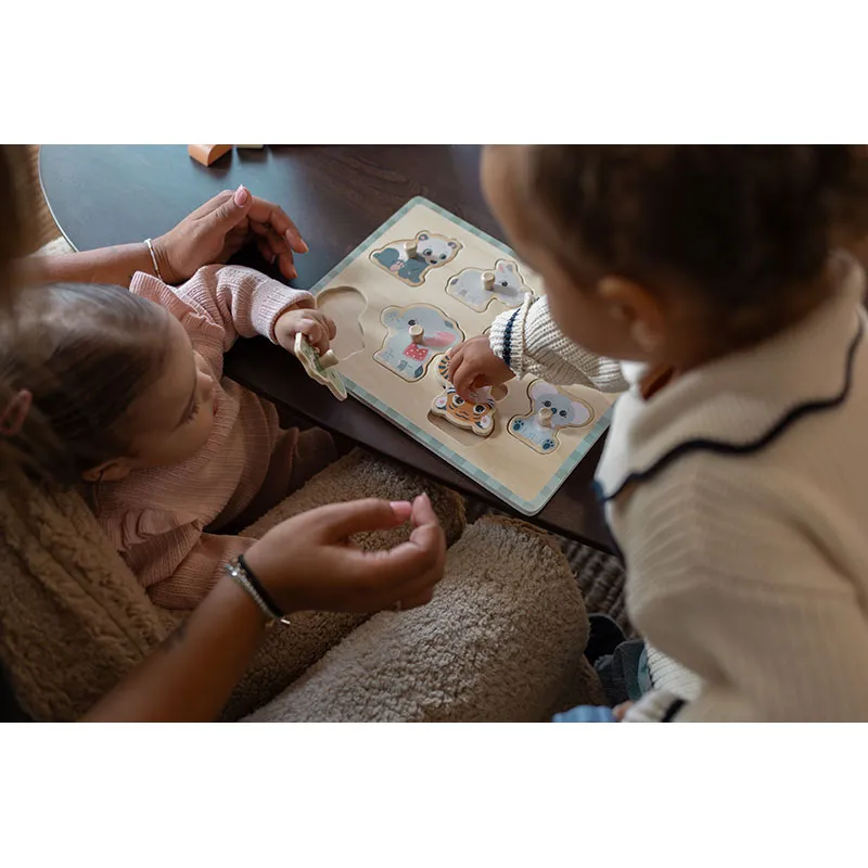 Puzzle à boutons Animaux Wildies 8pcs - 18m+-6