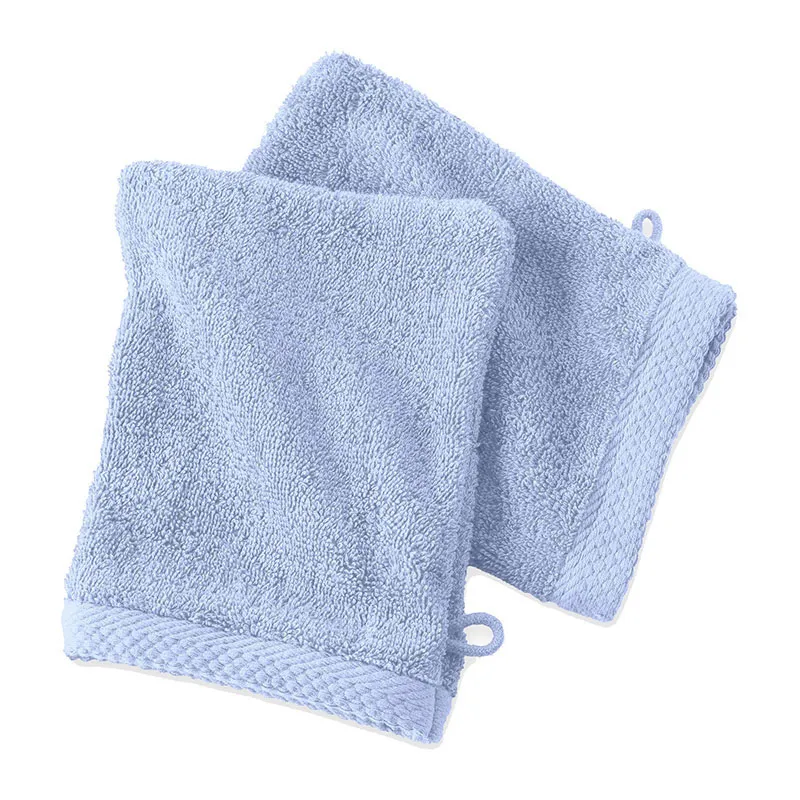 2 Gants de toilette Coton Bleu ciel - 16x21cm-0