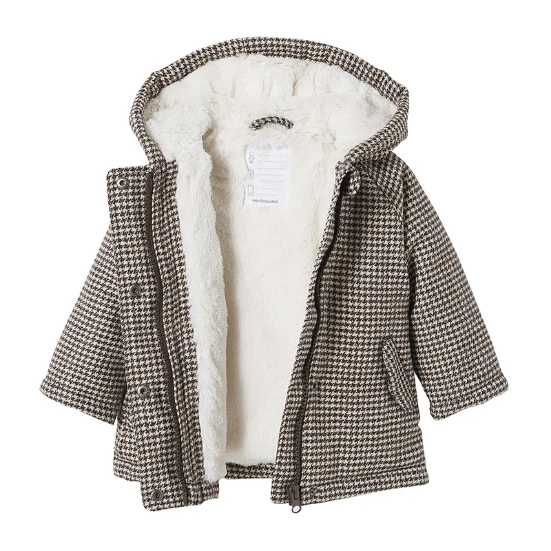 Manteau pied de poule - Marron-2