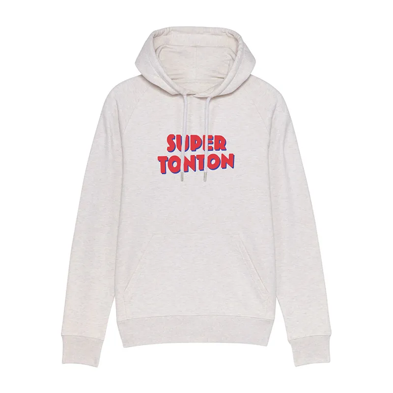Hoodie Femme Super tonton 4 - Blanc chiné-0