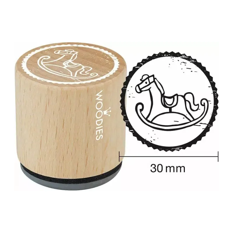 4 Tampons Woodies Animaux - Lion/Cheval/Lapin/Éléphant-2