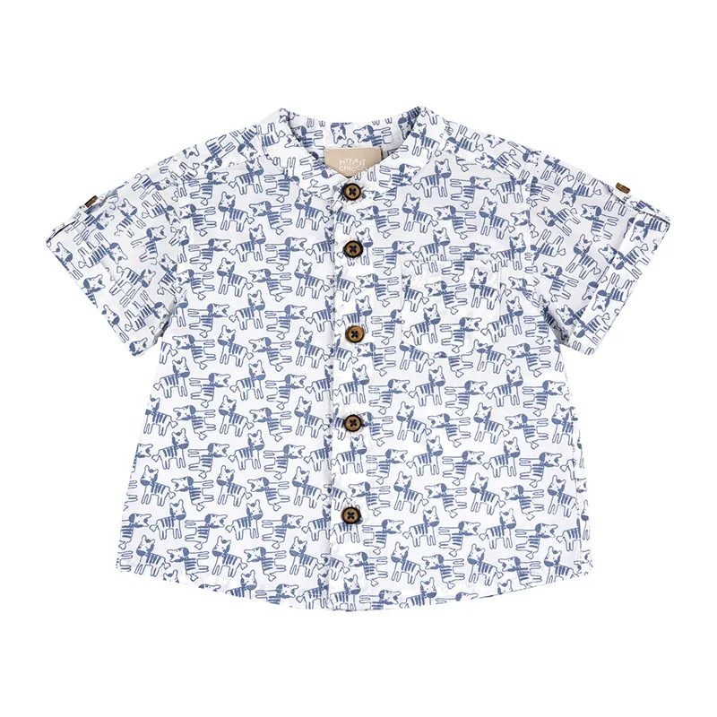 Chemise MC Zèbre - Blanc/Bleu-0