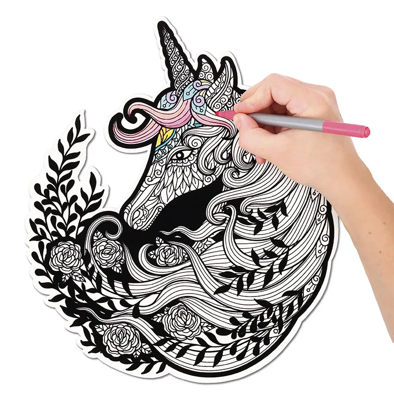 Coloriage velours Licorne - 4+-2