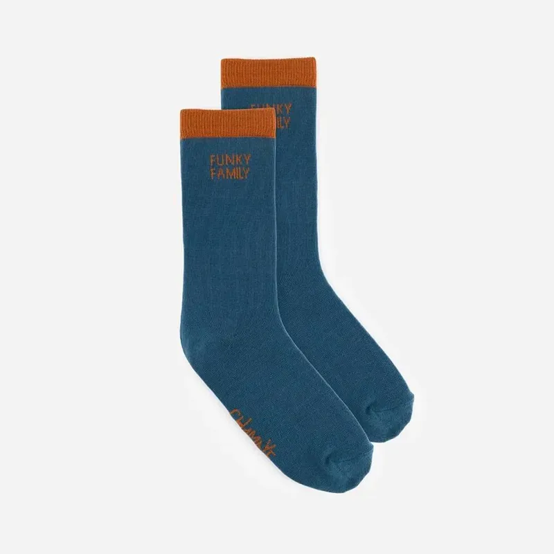 Duo Chaussettes Enfant/Homme Funky Family - Bleu-2