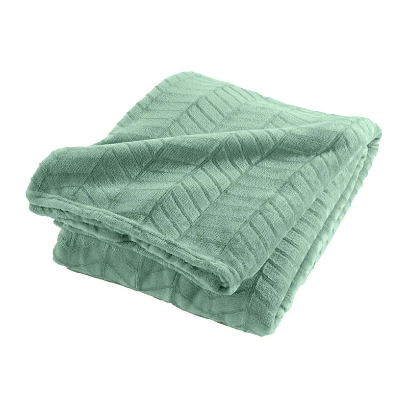 Plaid Flanelle Uni Arya Sauge - 180x220cm-0