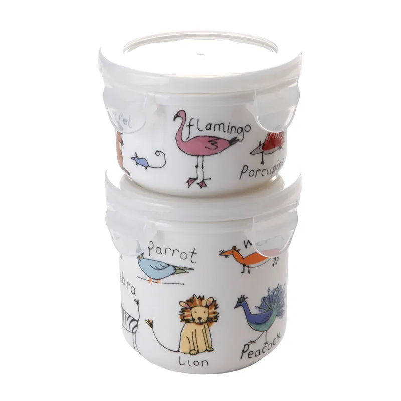 2 Récipients Bébé porcelaine Animaux - 180/310ml-0