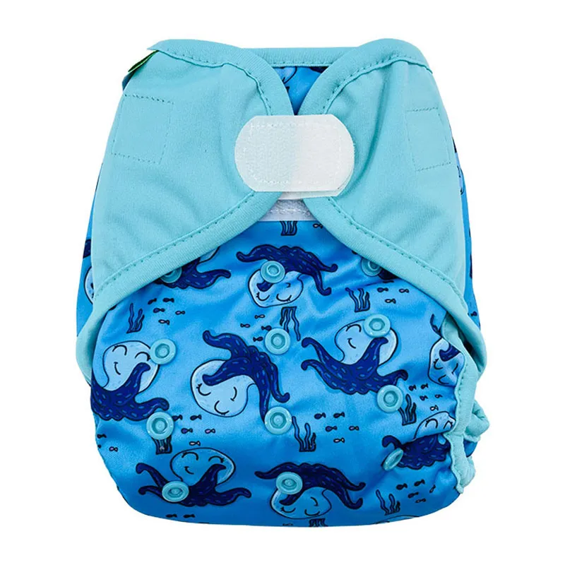 Couche lavable ajustable + 1 Insert - Pieuvre - BUM DIAPERS-0