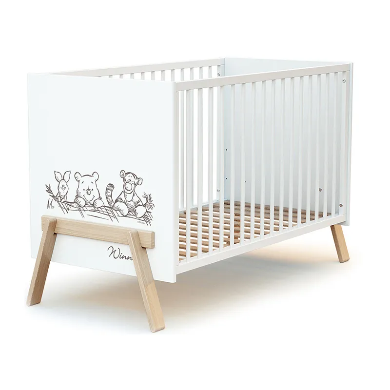 Lit Bébé Canaille Winnie Blanc/Bois - 60x120cm-2