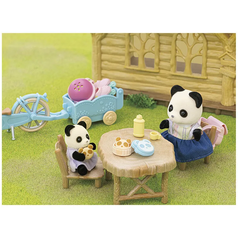 Fille panda avec son vélo & sa remorque - 12pcs-4