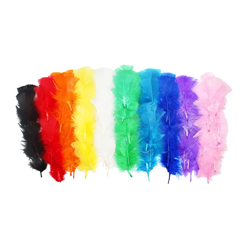 Plumes de dinde Arc-en-ciel 300pcs - 3+-4